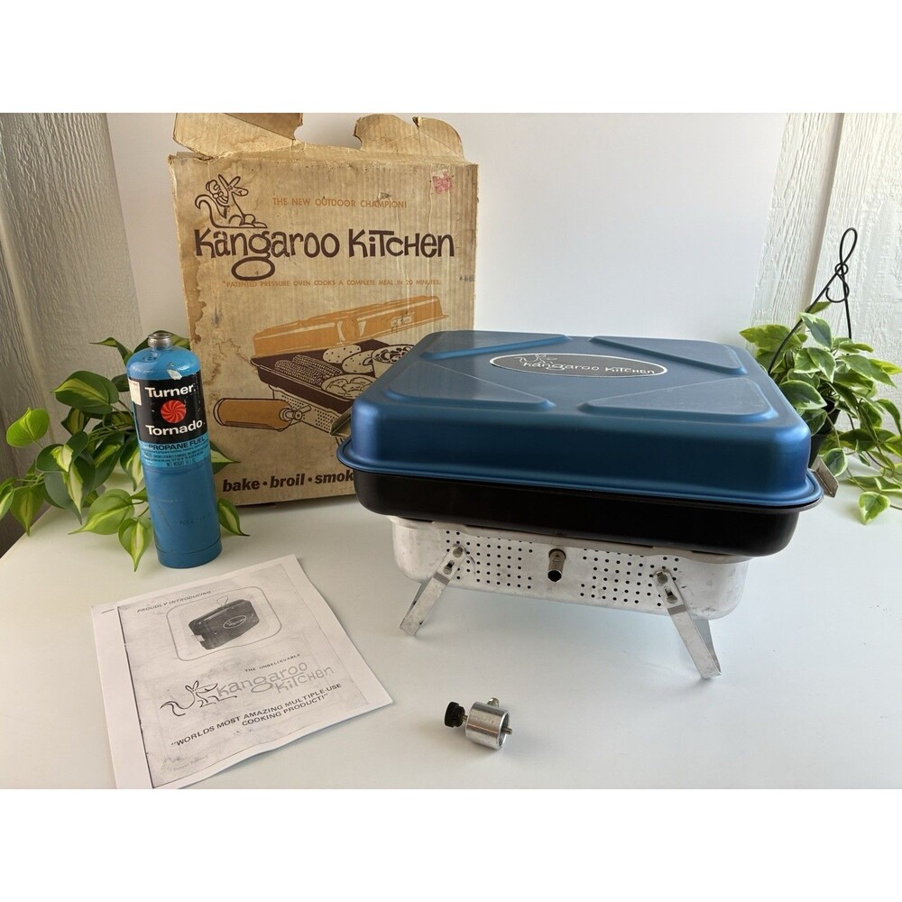 Grill Camp Stove Griddle Toaster Oven Kangaroo Kitchen Camping Rv Vtg Smoker